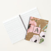Land Chique Floral Burlap Monogram Notitieboek (Binnen)