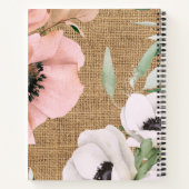 Land Chique Floral Burlap Monogram Notitieboek (Achterkant)