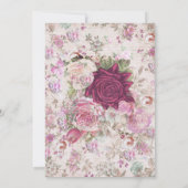 Land  chique roze bloemig Vrijgezellenfeest Kaart (Achterkant)