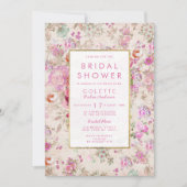  land chique roze bloemig Vrijgezellenfeest Kaart (Voorkant)