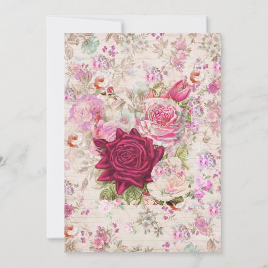  land chique roze bloemig Vrijgezellenfeest Kaart (Achterkant)