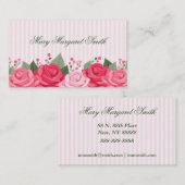 Land Chique Rozen/Stripes Calling/Visitekaartje Visitekaartje (Voorkant / Achterkant)