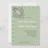 Land Chique Sage Groen Modern Western Bruiloft Kaart (Voorkant)