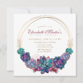 Land Chique Waterverf Succulent Vrijgezellenfeest Kaart (Voorkant)