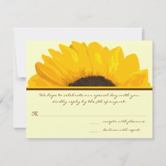 Land Chique Zonnebloem Reactie Kaart (Achterkant)