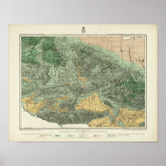 Land Classification Map van Californië Poster (Voorkant)