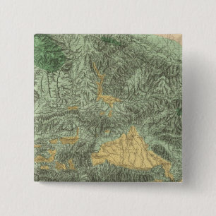 Land Classification Map van Californië Vierkante Button 5,1 Cm