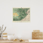 Land Classification Map van Zuid-Californië Poster (Keuken)