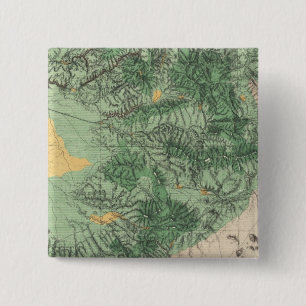 Land Classification Map van Zuid-Californië Vierkante Button 5,1 Cm