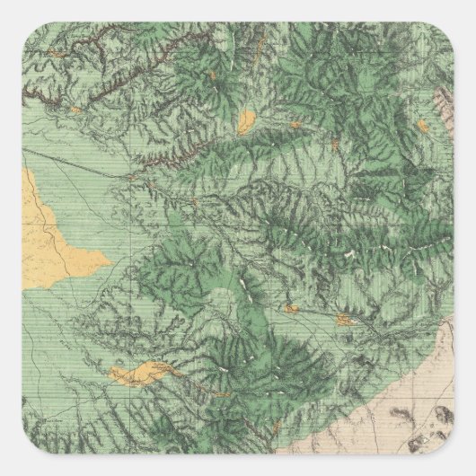 Land Classification Map van Zuid-Californië Vierkante Sticker (Voorkant)
