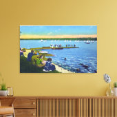 Land Club Uitzicht Sailboot Regatta # 2 Canvas Afdruk (Insitu (Woonkamer))