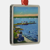 Land Club Uitzicht Sailboot Regatta # 2 Metalen Ornament (Rechts)