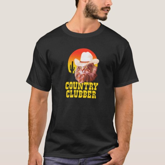 Land Clubber Cowboy Pet Cat Land Western Mu T-shirt (Voorkant)