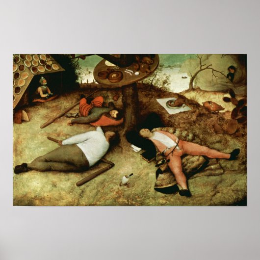 Land Cockaigne van Pieter Bruegel de Ouder Poster (Voorkant)