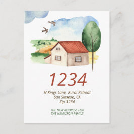 Land Cottage House We hebben thuis verhuisd Aankondigingskaart