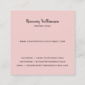 Land Cottage  Rustic Floral Vierkante Visitekaartje (Achterkant)