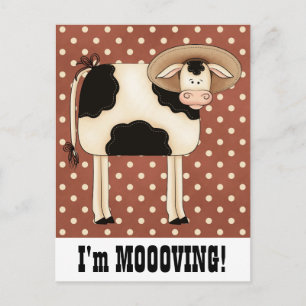 Land Cow Man wijziging adresbericht Aankondigingskaart