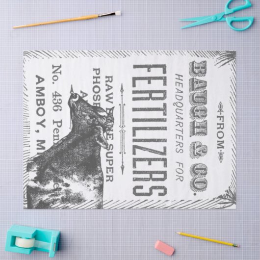 Land Cow-ontkoppelingstaal Tissuepapier (Craft)