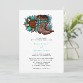Land Cowboy Boots Barn Wedding Kaart (Staand voorkant)