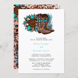 Land Cowboy Boots Barn Wedding Kaart