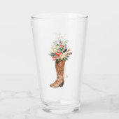 Land Cowboy Cowgirl Boot Weddenschap Glas (Achterkant)