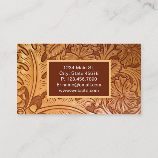  land cowboy gereedschapsleer western visitekaartje (Achterkant)