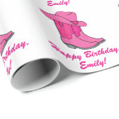 Land Cowgirl Boots Pet Birthday  Cadeaupapier (Rol Hoek)