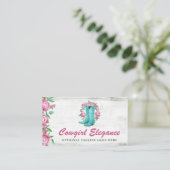 Land Cowgirl Boots & Shabby Rozen Rustige Wood Visitekaartje (Staand voorkant)
