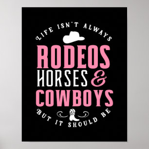 Land Cowgirl Rodeo Horse Lover Cowboy Boots Pet Poster