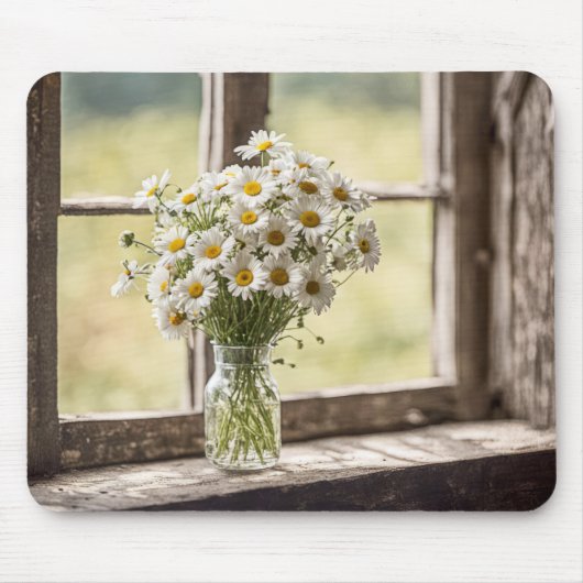 Land Daisy Boeket In Venster Muismat (Voorkant)