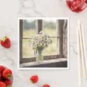 Land Daisy Boeket In Venster Servet (Insitu)