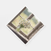 Land Daisy Boeket In Venster Servet (Hoek)