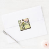 Land Daisy Boeket In Venster Vierkante Sticker (Envelop)