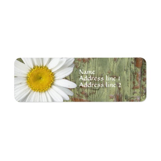 Land Daisy Schuur Hout Adresetiketten Etiket (Voorkant)