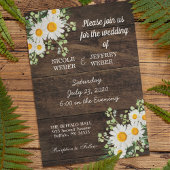 Land Daisy Spring Rustic Flower Wedding Invite Kaart