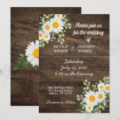 Land Daisy Spring Rustic Flower Wedding Invite Kaart (Voorkant / Achterkant)