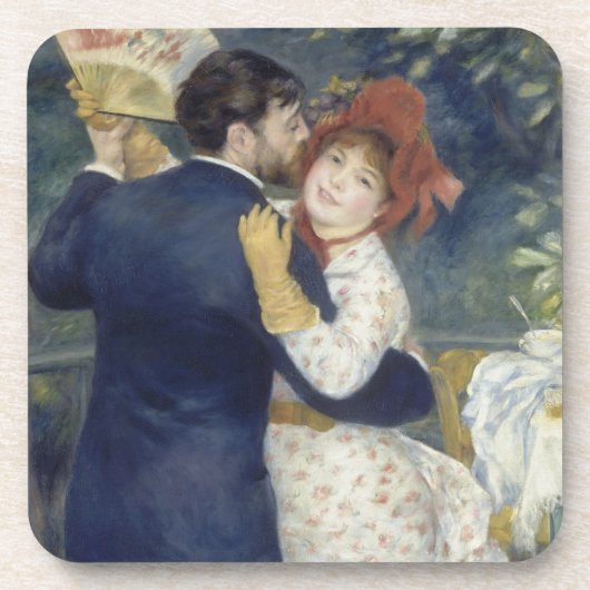 Land Dance - Renoir Impressionist Painting Bier Onderzetter (Voorkant)