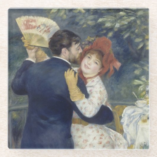 Land Dance - Renoir Impressionist Painting Glazen Onderzetter (Voorkant)
