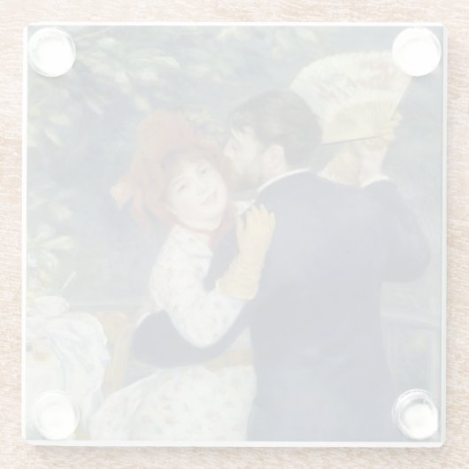 Land Dance - Renoir Impressionist Painting Glazen Onderzetter (Achterkant)