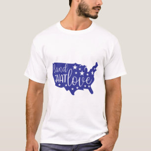 Land Dat Ik Beminn Patriottische VS Kaart Silhouet T-shirt