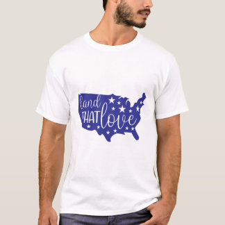 Land Dat Ik Beminn Patriottische VS Kaart Silhouet T-shirt