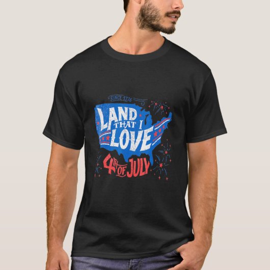 Land Dat Ik Houd Van 4e Juli T-shirt (Voorkant)