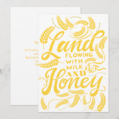 Land dat overvloeit van melk en honing bedankkaart (Voorkant / Achterkant)