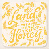 Land dat stroomt met melk en honing kartonnen onderzetters (Voorkant)