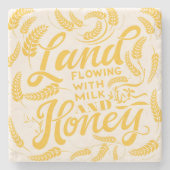 Land dat stroomt met melk en honing stenen onderzetter (Voorkant)