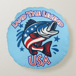 Land de Legende "VS" patriottische baars illustrat Rond Kussen