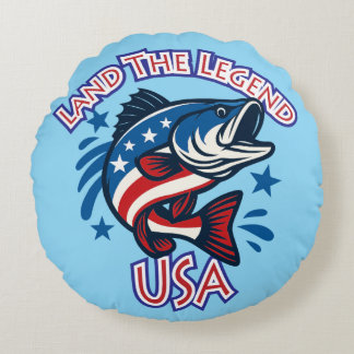 Land de Legende "VS" patriottische baars illustrat Rond Kussen