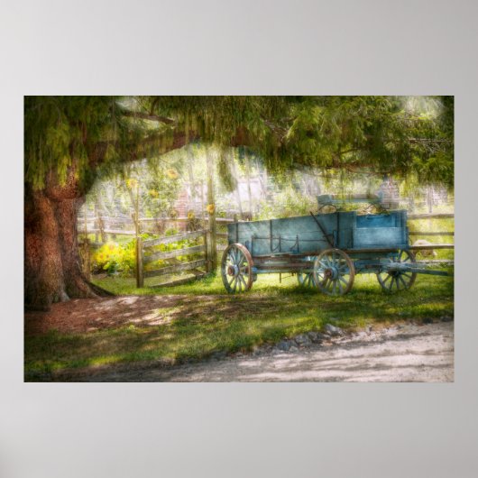 Land - De oude wagen achterin Poster (Voorkant)