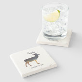 Land Deer Stenen Onderzetter (Zijkant)