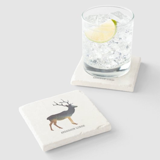 Land Deer Stenen Onderzetter (Zijkant)